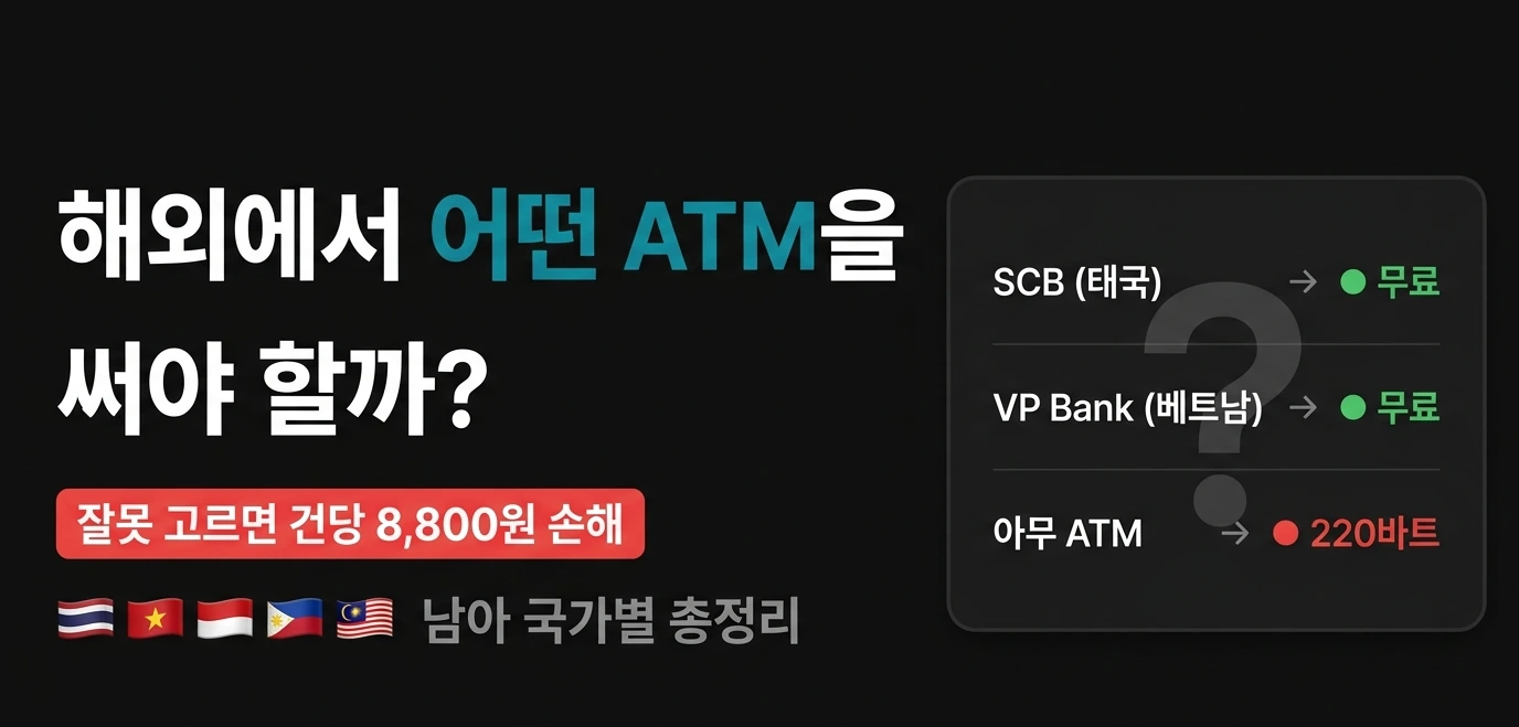 해외 ATM 출금 가이드 - 동남아 국가별 수수료 비교와 스키밍 주의사항