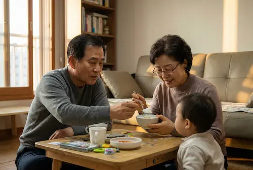 손주와 함께하는 할머니 할아버지 - 조부모 돌봄수당 최대 60만원