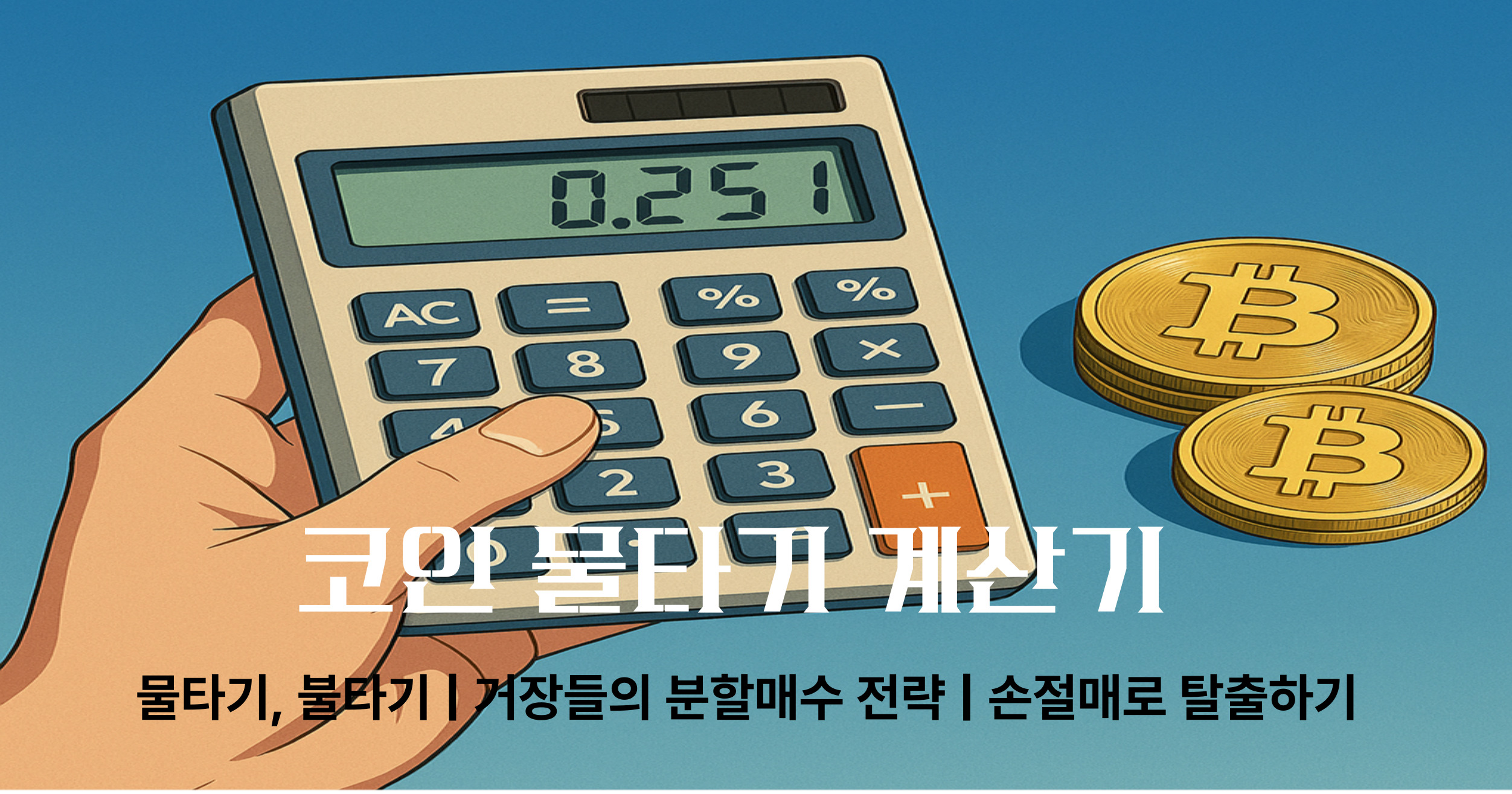 2025 코인 물타기 계산기 | 암호화폐 투자 전략 분석 | 비트코인 이더리움 평단가 계산